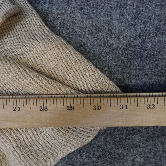 Free People Beach Women's Sweater Dress Small Beige Midi Flare 100% Linen - Picture 12 of 13